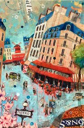 La Rotonde by Richard Burel - Original Painting on Stretched Canvas sized 16x24 inches. Available from Whitewall Galleries